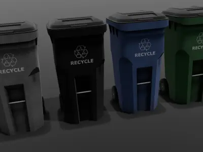 Dust Bin 3D Model  Low-poly 3D model