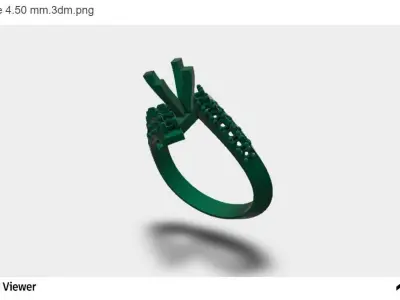 Women Ring With A Diamond Cut Center Stone 3D print model