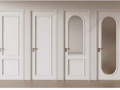 Wooden-door Single-door Bedroom-door Glass-door Bathroom-door 3D model