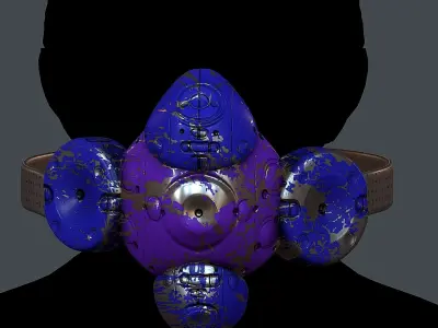 Gas mask helmet 3d model scifi Low-poly Low-poly 3D model