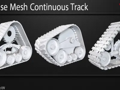 20 Base Mesh Continuous Track  Vol 02 Game Ready Low-poly 3D model