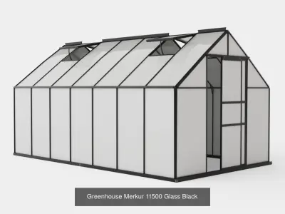 Collection of Greenhouse Merkur Glass Black - 3 Models 3D Model Pack