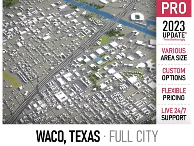 Waco - city  Low-poly 3D model