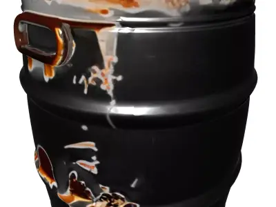 Aged Metal Beer Keg PBR Low-poly 3D model