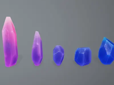Crystal Set Low-poly 3D model