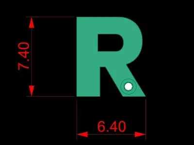 Alphabet R Pendant  3D print model
