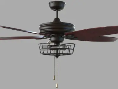 52inch Glenpool 5 - Blade Caged Ceiling Fan with Pull Chain 3D model