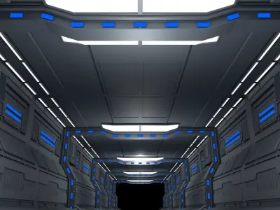 Sci Fi Corridor 3D model 84
