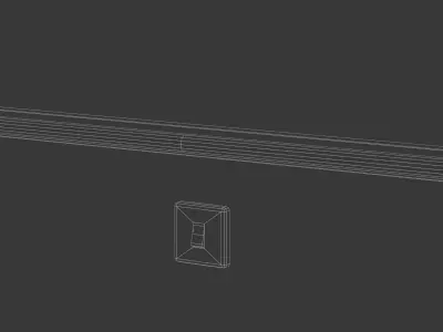 Dusty Fluorescent Wall Light with Switch  Low-poly 3D model