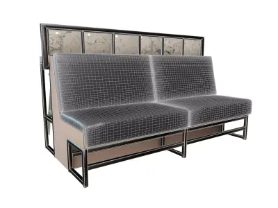 Modern Restaurant Booth  Bar Seating 3D model