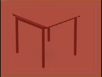 Wooden Pergola with Transparent Polycarbonate Roof 3D model