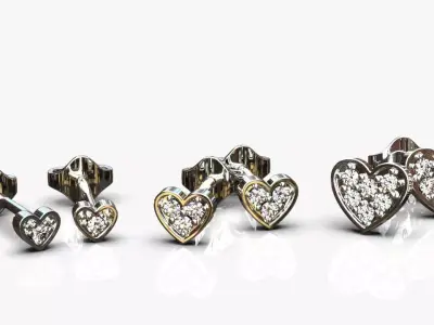 Hearts earrings 3D print model purchase