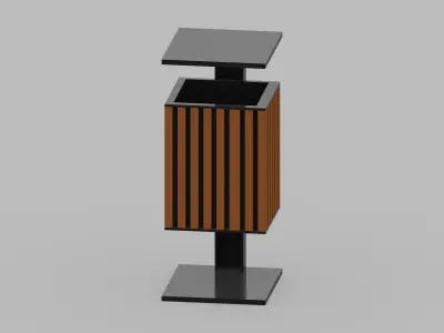 Modern Trash Can Low-poly 3D model