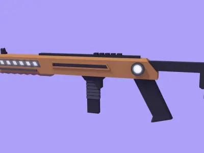 Low poly Sci-Guns sniper rifle Low-poly 3D model