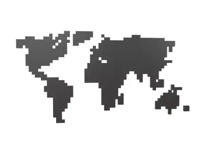 Earth Map Cube Style v2 001 Low-poly 3D model