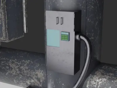 sci-fi light post Low-poly 3D model