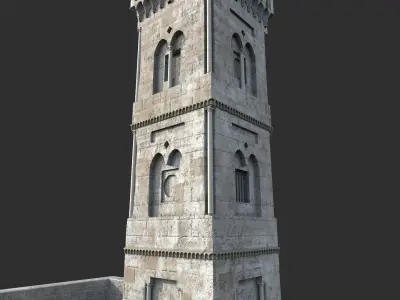 Minaret Ghawanma Low-poly 3D model