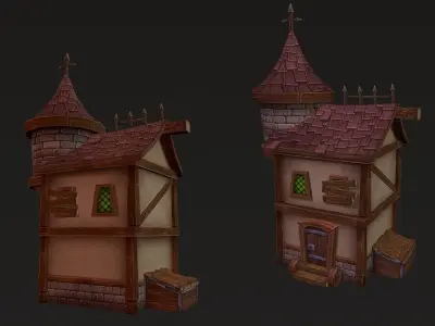 Medieval Houses Pack Low-poly 3D model