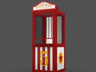 Ticket Booth Low-poly 3D model purchase