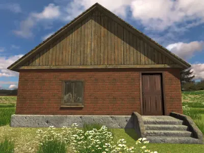 Brick Farmhouse Low-poly 3D model