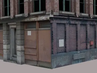 Brick Block Building  Free 3D model