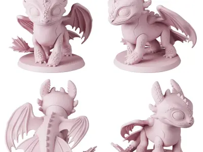 STL printable - How to Train your Dragon - textured GLBs  3D print model