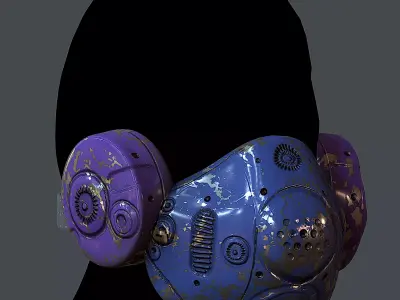 Gas mask helmet 3d model scifi Low-poly Low-poly 3D model 24