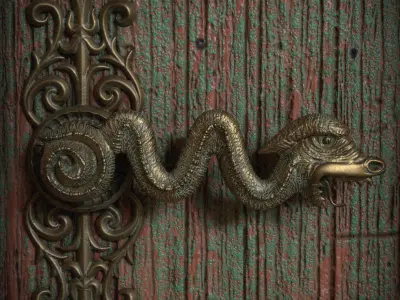 Haunted Mansion Snake Door Handle 3D Printable Sculpt 3D print model