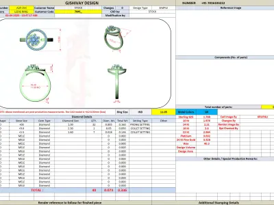 Halo Floral Diamond Engagement Ring 3D Model 3D print model