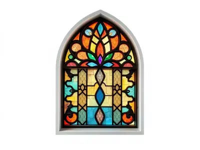 Vibrant Stained Glass Window model pack Low-poly 3D model
