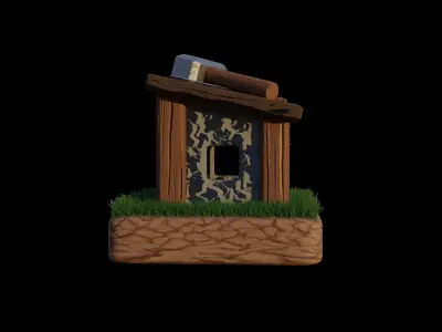 Builders Hut Free low-poly 3D model