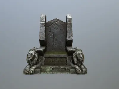 Lion Throne Low-poly 3D model
