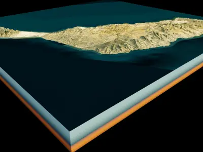 Fuerteventura full Island 3d model terrain 3D model