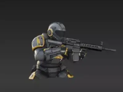 98 - Orbital Drop Trooper in Tactical Armor - Warhammer 3D print model