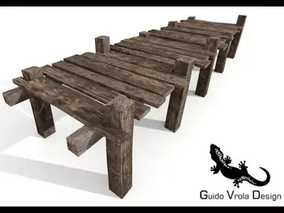 Old wooden pier 3D model