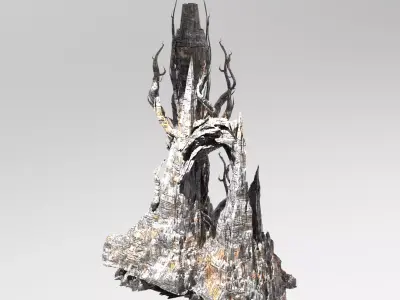 Winter White claw Tree Mountain Low-poly 3D model