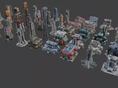 Sci-Fi Architecture Set 1 3D model