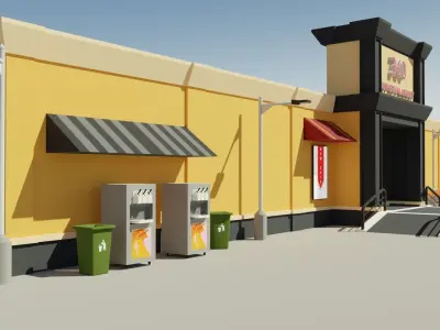 360 Supermarket Low-poly 3D model