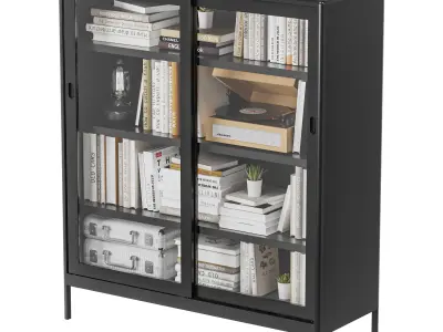 IKEA - IDASEN Glass showcase with sliding doors with decor 3D model