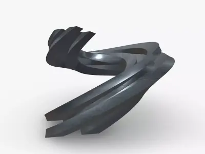 Curved Futuristic Building Steel 3D model