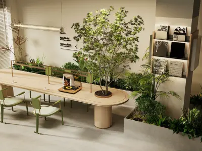 3D model of the rest area in the milk tea shop 3D model