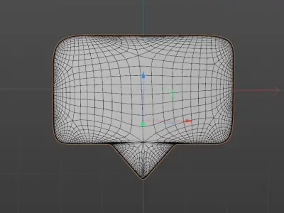 High poly message box mockup 3D model