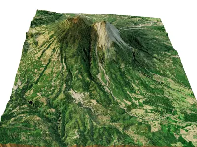 Fuego volcano and acatenango terrain 3d model 3D model