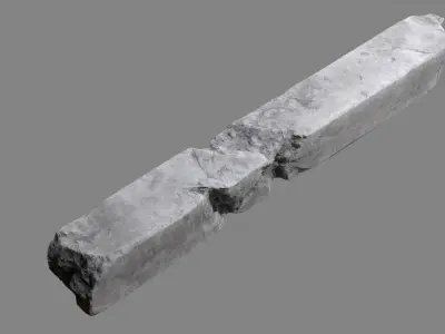 Damaged Concrete Column 04 Low-poly 3D model