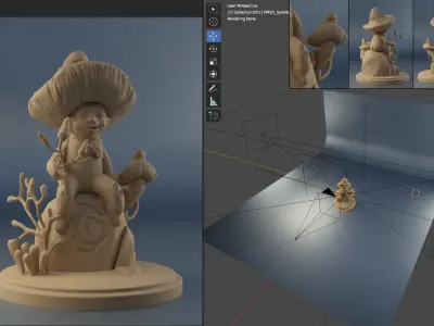 Mushroom Boys Figure 3D print model