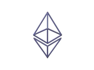 Neon Ethereum v1 002 Low-poly 3D model