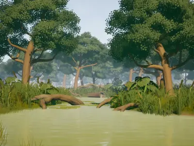 Stylized Environment Series - Swamp Package Low-poly 3D model