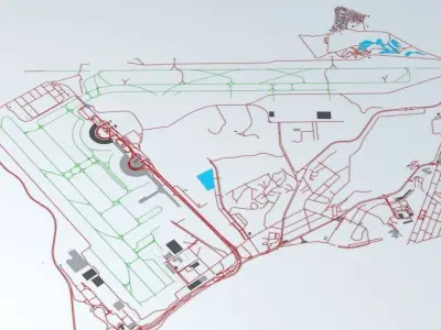 Rio De Janeiro Galeao GIG Airport  Roads Buildings Public Trans 3D model
