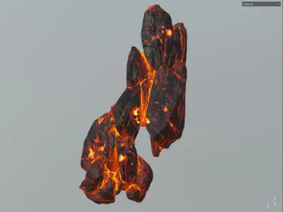 Low poly formation lava-texture Low-poly 3D model