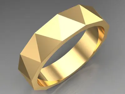 Light Gold Diamond Men Ring 2MR094 3D model